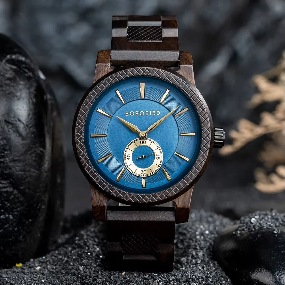 BOBO BIRD Navy Blue Couple Watches Top Luxry Brand Lover Wooden Quartz Wristwatch Personalized Engraved Reloj Mujer Dropshipping