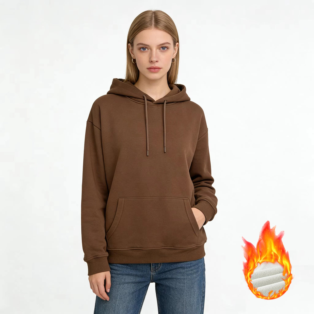 LEGIBLE Autumn Winter Oversize Hoodies Women Pulovers Hooded Thicken Warm Loose Hoodie Women Fleece Hoody Female