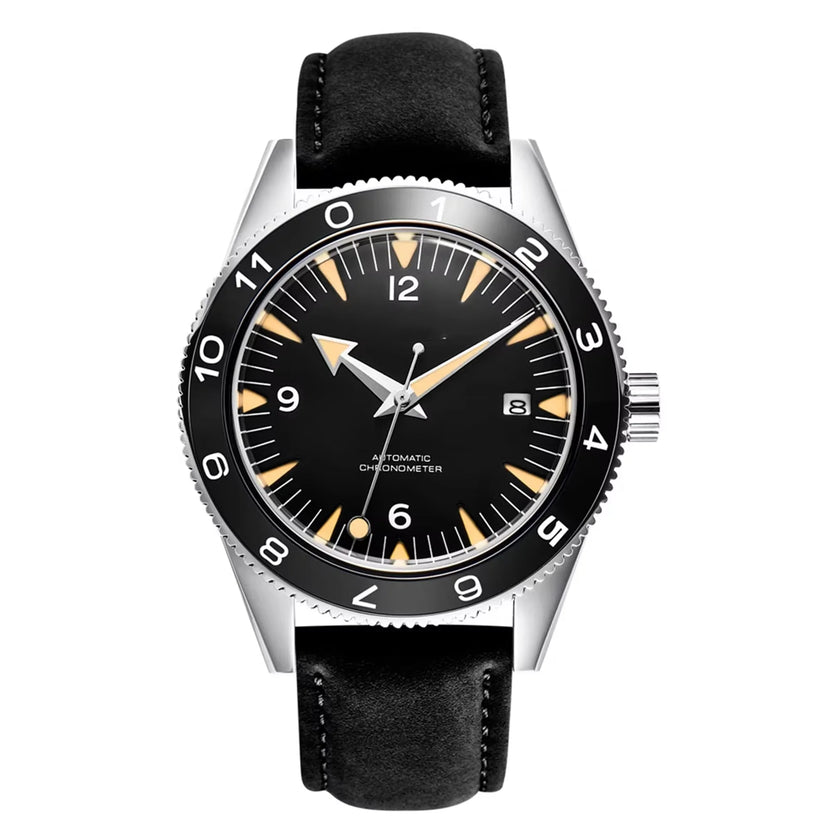 Męski zegarek 41 mm z własnym logo, luksusowy zegarek biznesowy z mechanizmem automatycznym NH35, szafirowe szkło, datownik, zegarek nurkowy
