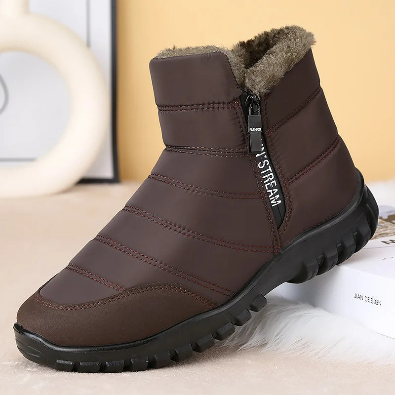 Vinterkängor för män, vattentäta, halkfria, varma, fodrade, stora storlekar, unisex-modell