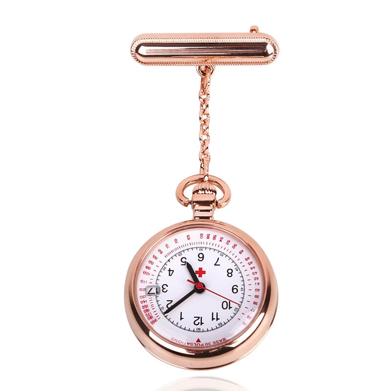 ALK Vision Nurse Fob Watch - Luxury IP Plated Golden Chain With Floral Pattern