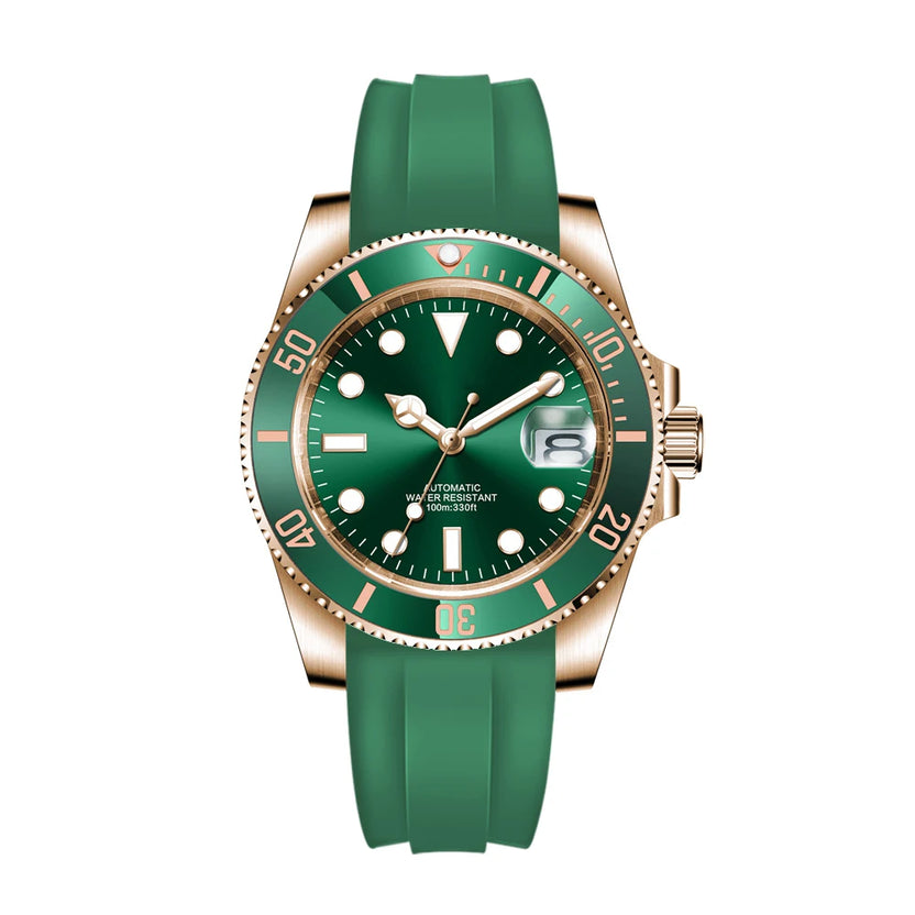 Zegarek męski Corgeut 40mm, dwukolorowy, złoty, mechaniczny z automatycznym naciągiem, mechanizm NH35, wodoszczelność 100M, szkło szafirowe - Reloj