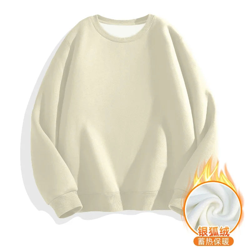 LEGIBLE Autumn Winter Woman's Hoodies Oversize Female Loose Solid Thicken Fleece Warm Women Sweatshirts Lady
