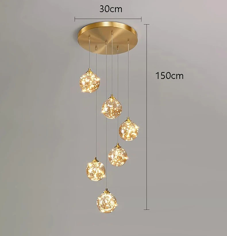 Modern Acrylic and Iron Pendant LED Chandelier with Remote Control