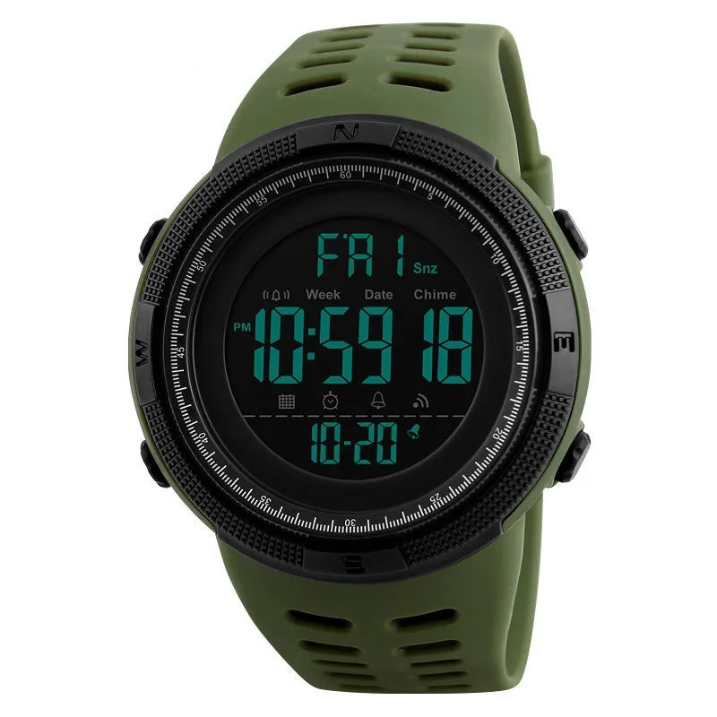 Reloj electrónico deportivo militar para hombre, reloj de pulsera digital LED multifunción luminoso para hombre, niños, jóvenes y estudiantes