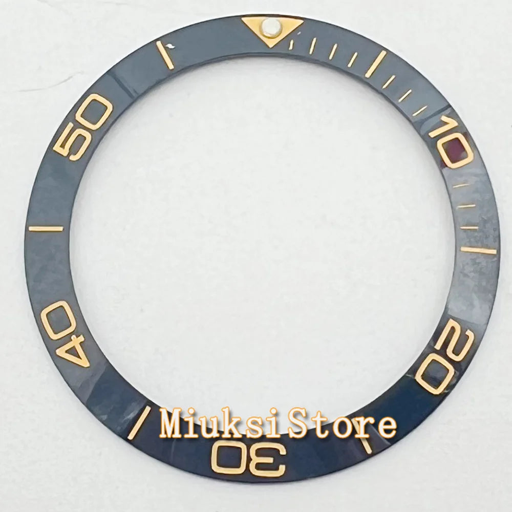 Inserto de bisel de cerámica negro, azul, blanco y verde de 38 mm para reloj automático para hombre Submariner de 40 mm
