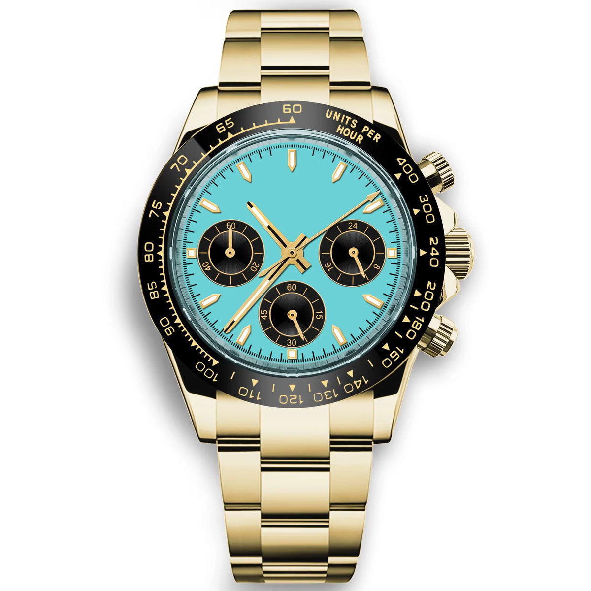 Customized 39mm Men's Luxury Quartz Watch Chronograph Fashion Sapphire Trendy Sports Steel Band Wrist Watches Corgeut