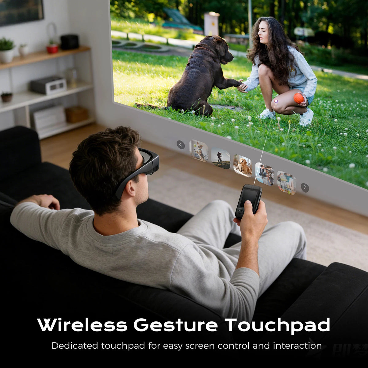 Domars AIR3 AR Smart Glasses 16MP Camera AI Real-Time Text Translation 1080P Virtual Screen Augmented Reality With Ring