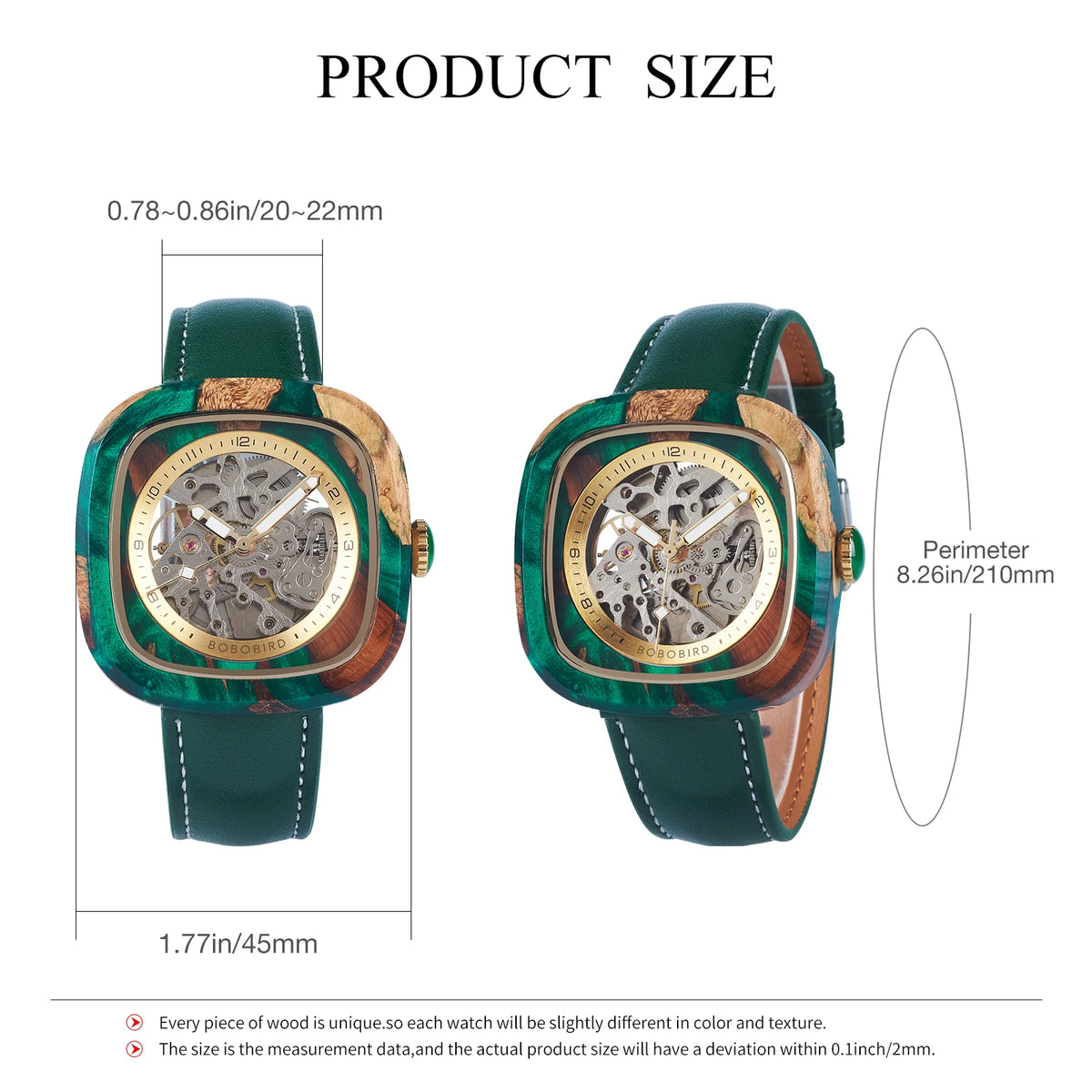 Personalized Men's Mechanical BOBO BIRD Resin Wooden Wristwatch Customized Name Logo Gift for Boyfriend Support Dropshipping