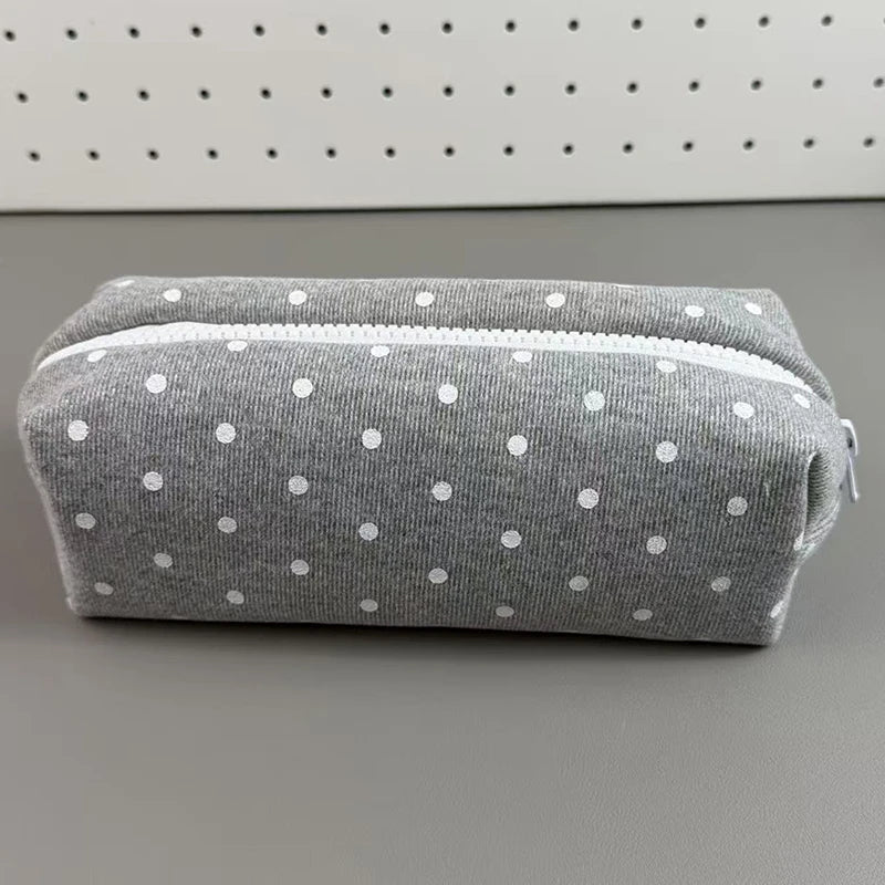 Polka Dot Design Pencil Case Large-capacity Soft Touch Pen Bag Stationery Pouch Stationery Organizer Back To School