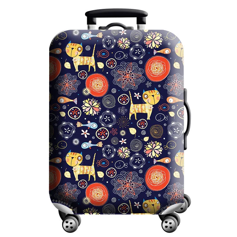 Thick Elastic World Map Luggage Protective Cover Zipper Suit for 18-32 Inch Bag Suitcase Covers Trolley Cover Travel Accessories