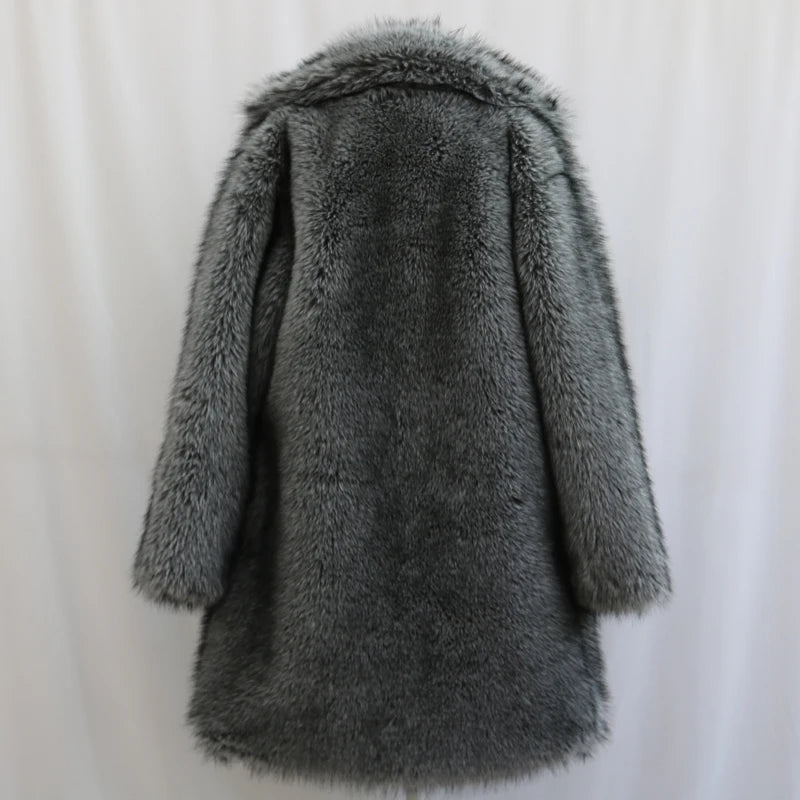 Abrigo de piel de visón para hombre, abrigo largo, talla grande, gabardina de invierno gruesa y cálida