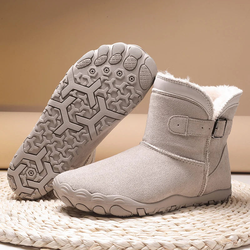 Vinterbarfotakängor för män ankelkängor plysch varma snöskor halkfria vardagssneakers varma skor för män och kvinnor bomullsskor för par