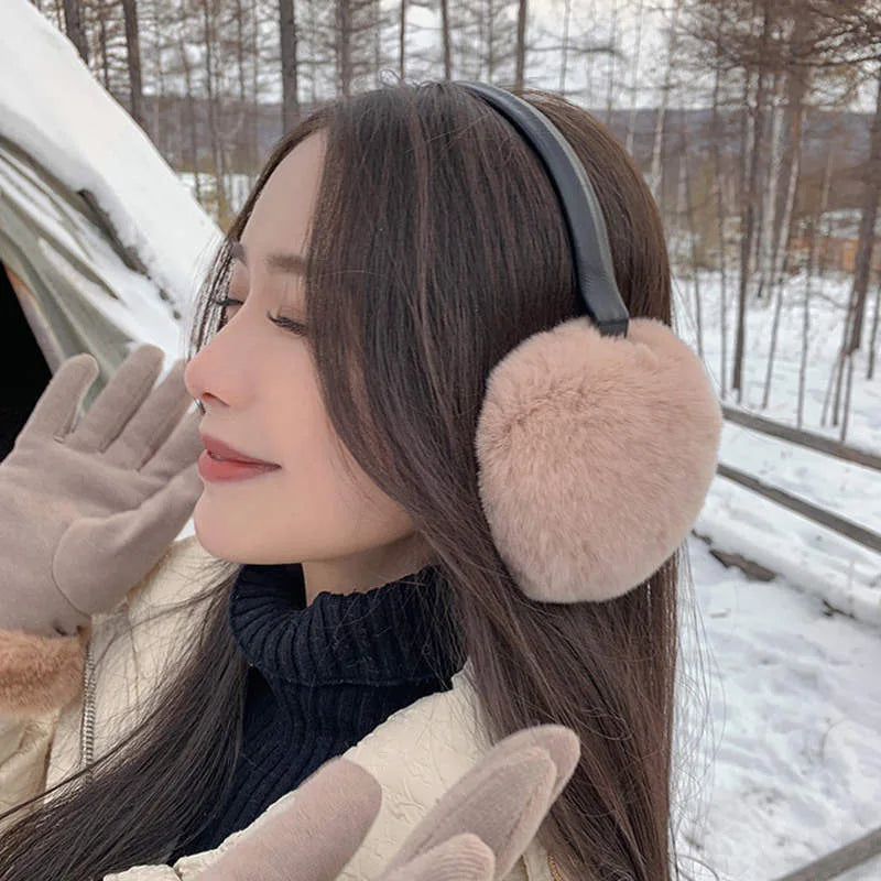 Natural 100% Rex Rabbit Fur Earmuffs Fashion Women Warm Russia Winter Real Fur Earmuffs Children Ear Cover Fur Earlap Girl