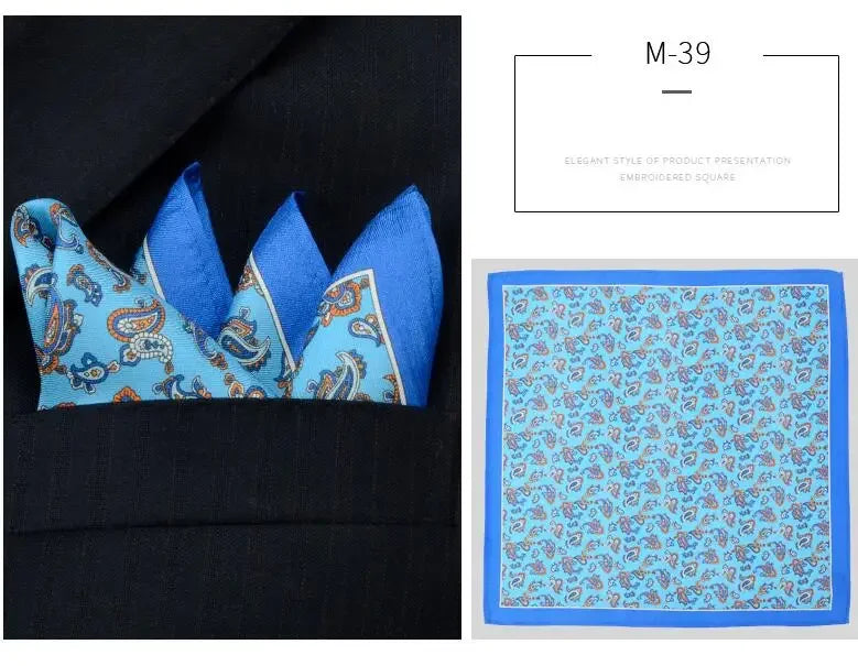 Men Silk Pocket Square British Style Suit Chest Flower Wedding Fashion Business Formal
