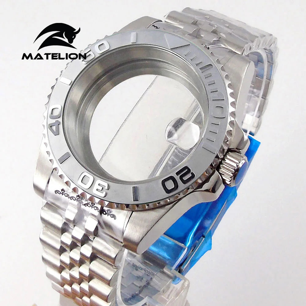 Koperta do zegarka Matelion 200M do nurkowania 40mm, pasuje do mechanizmów NH35 NH36 NH34 GMT ETA 2824 PT5000, bransoleta typu Jubilee, szkło szafirowe, zapięcie przesuwne