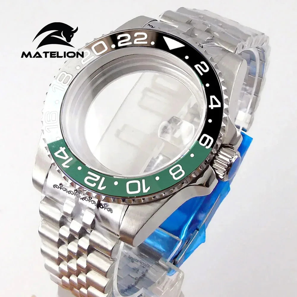 Koperta do zegarka Matelion 200M do nurkowania 40mm, pasuje do mechanizmów NH35 NH36 NH34 GMT ETA 2824 PT5000, bransoleta typu Jubilee, szkło szafirowe, zapięcie przesuwne
