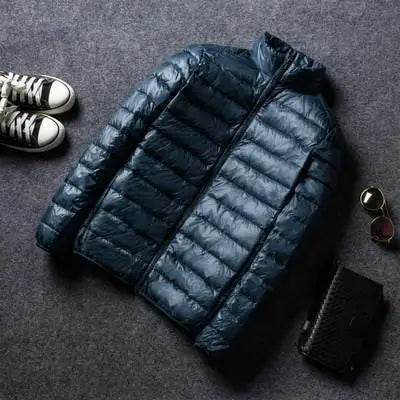 Men's All-Season Ultra Lightweight Packable Down Jacket Water and Wind-Resistant Breathable Coat Big Size Men Hoodies Jackets