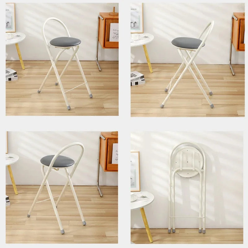 Taburete alto de bar, plegable, moderno, silla de mostrador para cafetería, taburete con respaldo arqueado para cocina, jardín interior, cafetería o restaurante