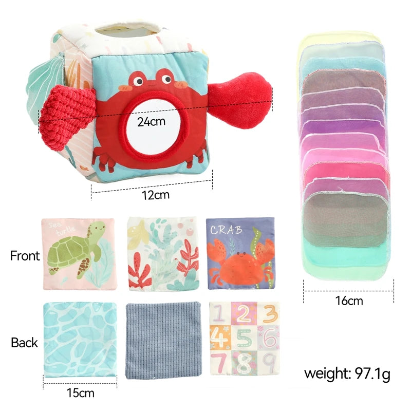Baby Montessori Toys,Magic Tissue Box,Educational Learning Activity Sensory Toys for Kids Finger Exercising Busy Board Baby Game