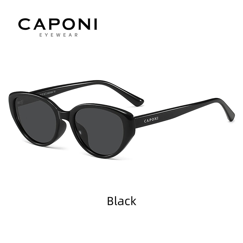 CAPONI Polariserade Cat Eye-solglasögon för dam, bruna UV400-linser