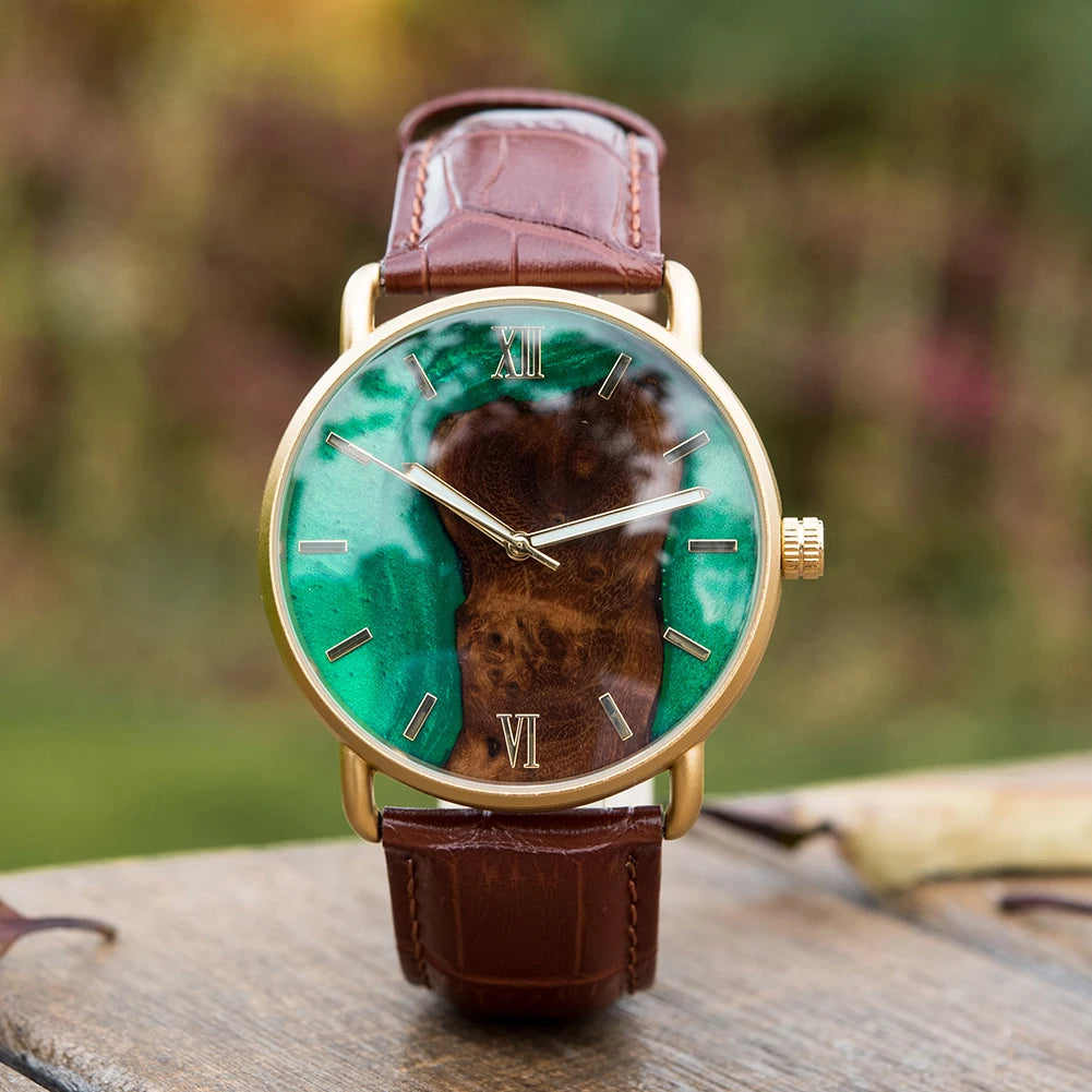Customize Man Watch Dropshipping Resin Quartz Men's Watches BOBO BIRD Wood Wristwatch Male Timepiece Clock Blue Wrist Man Watch
