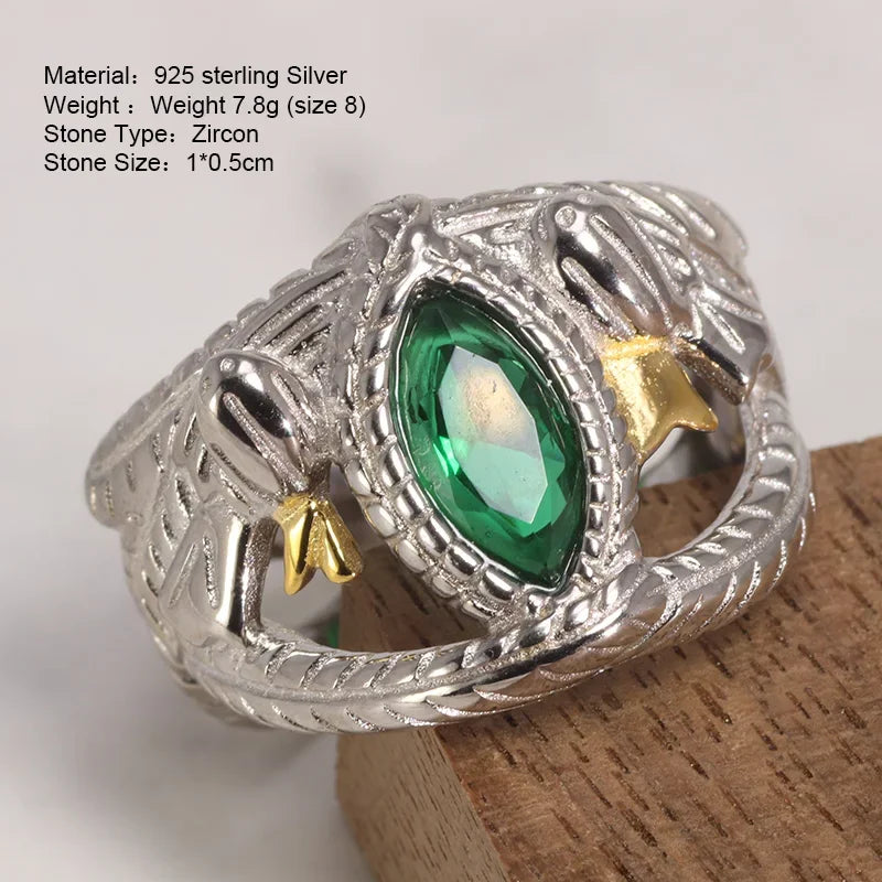 Anillo de Aragorn de plata de ley 925 auténtica, anillo de boda del Señor de los Anillos para hombre, joyería para fans de la película