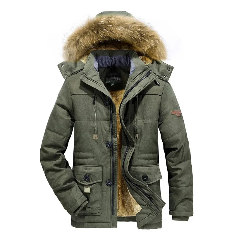 Men Down Jacket Male White Duck Down Jacket Hooded Outdoor Thick Warm Padded Snow Coat Oversized Plus Size Degree Winter Parkas