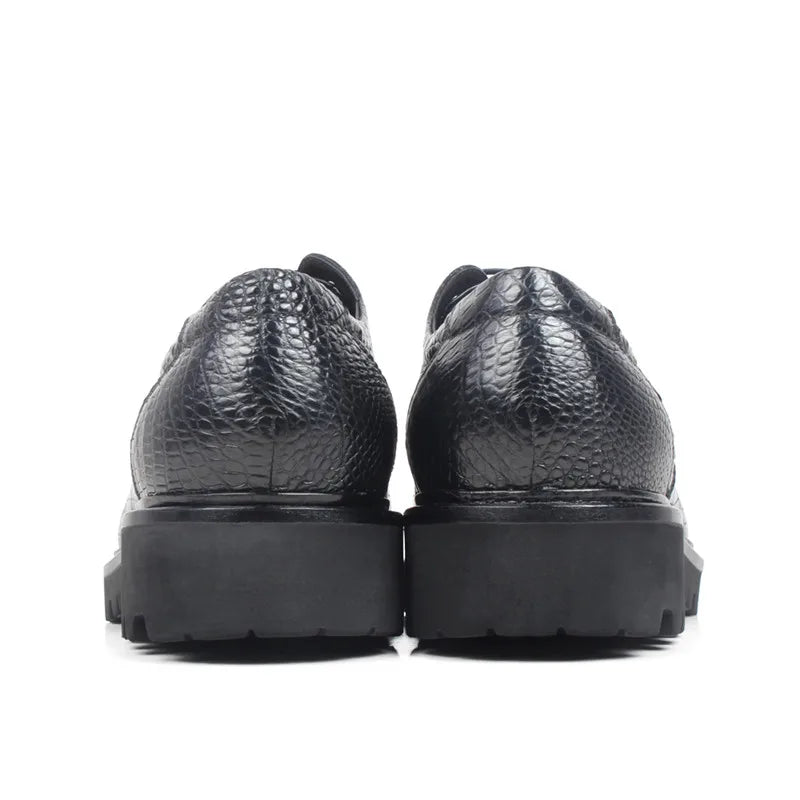 Zapatos de vestir para hombre de piel de cocodrilo - Duraderos, cómodos, transpirables y elegantes
