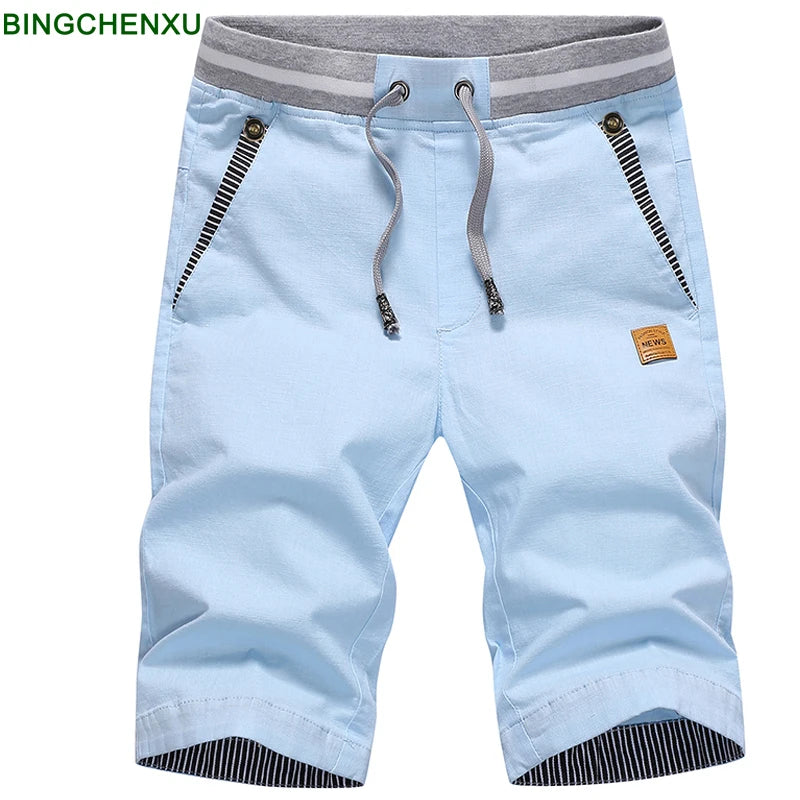 Linneshorts för män, nyaste somriga vardagsshorts för män, modebomullsshorts, korta bermudashorts för stranden, plus size 4XL, joggingbyxor för män, heta nyheter