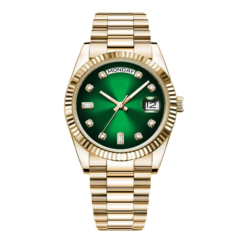 Męski zegarek mechaniczny 36/39 mm z nowym czarnym cyferblatem, luksusowy, mechanizm NH36/St1644, szkło szafirowe, wodoszczelność 10 BAR