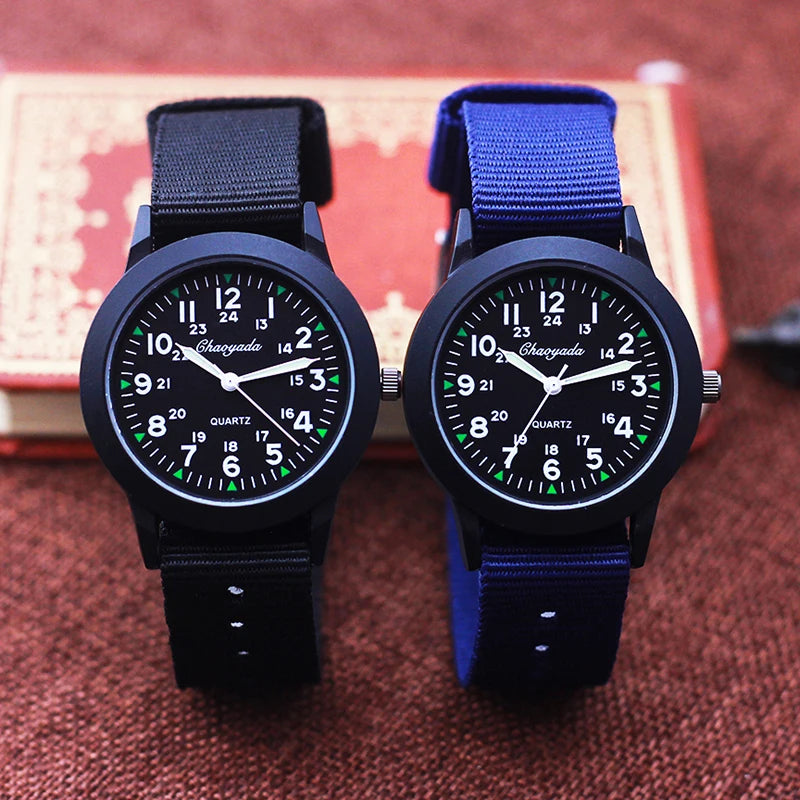 Relojes de marca famosa Chaoyada 2026 de alta calidad, a la moda,  para niños, niñas, estudiantes, hombres, de lona, transpirables y resistentes al sudor, 24 horas.