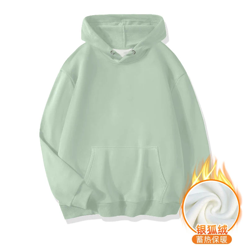 LEGIBLE Autumn Winter Oversize Hoodies Women Pulovers Hooded Thicken Warm Loose Hoodie Women Fleece Hoody Female