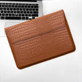 Customized Letter Crocodile PU Leather Men's Laptop Case Bag 13.3/15.4 Pro Laptop Stand Cover Case, Unisex