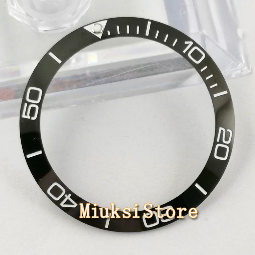 Inserto de bisel de cerámica negro, azul, blanco y verde de 38 mm para reloj automático para hombre Submariner de 40 mm