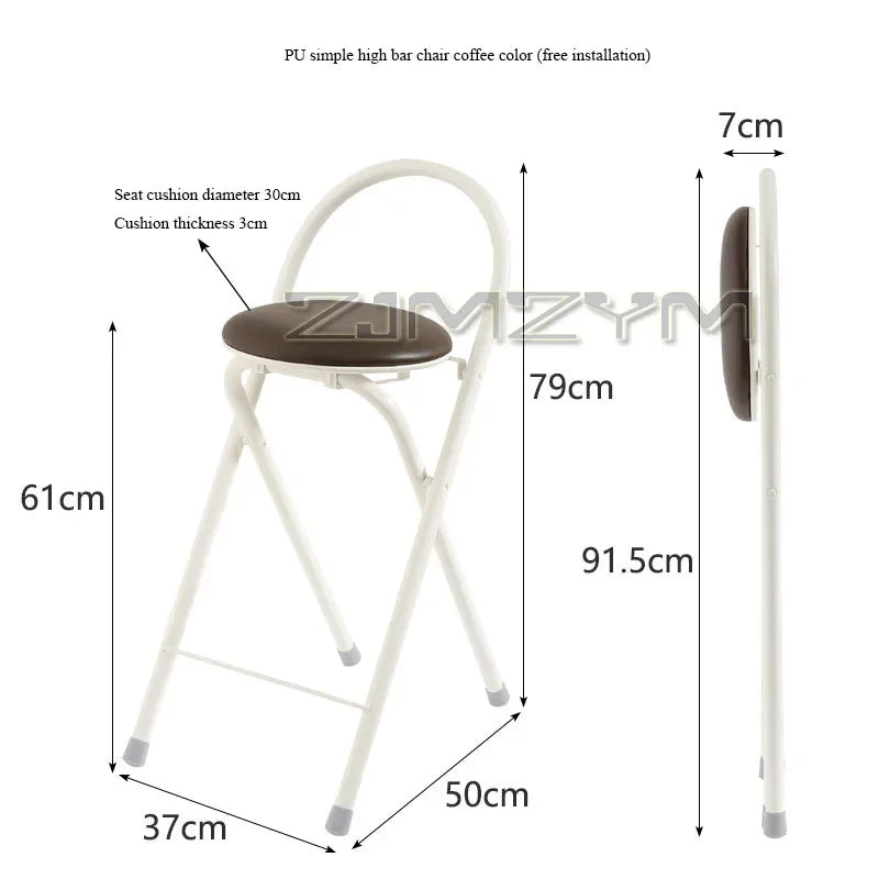 Taburete alto de bar, plegable, moderno, silla de mostrador para cafetería, taburete con respaldo arqueado para cocina, jardín interior, cafetería o restaurante