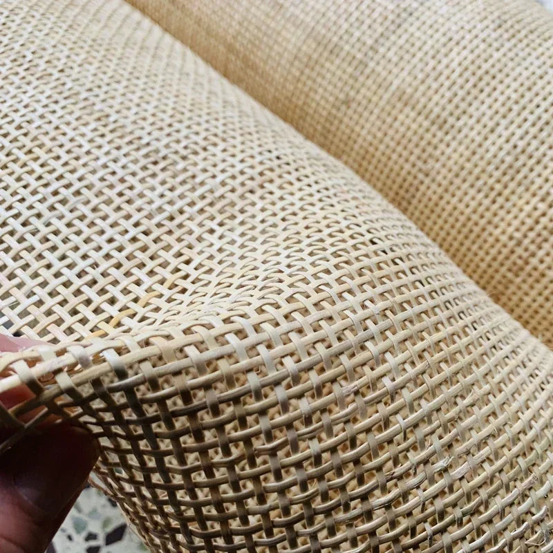 Natural Rattan Indonesian Cane Webbing Roll Material for Furniture Decoration Hollow Lattice Weaving Mat Chair Cabinet Repair