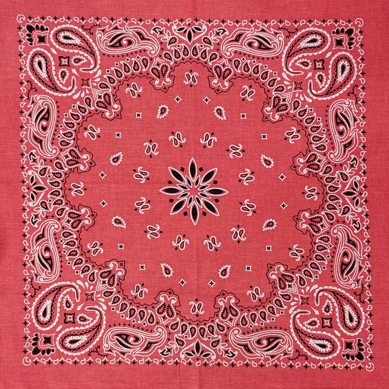 New Fashion Hip Hop 100% Cotton Bandana Square Scarf 55cm*55cm Black Red Paisley Headband Printed for Women/Men/Boys/Girls