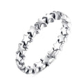 BAMOER Genuine 925 Sterling Silver Stackable Ring Heart Black CZ Finger Rings for Women Wedding Anniversary Jewelry Anel SCR140