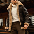 Bikerjacka i läderlook, fleece