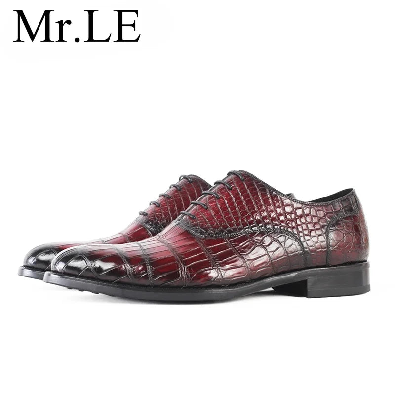 Zapatos de vestir para hombre de piel de cocodrilo - Duraderos, cómodos, transpirables y elegantes