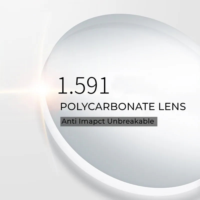 1.591 Index Prescription Polycarbonate Lenses Anti Impact Unbreakable Glasses Good for Sports Use Great Hardness