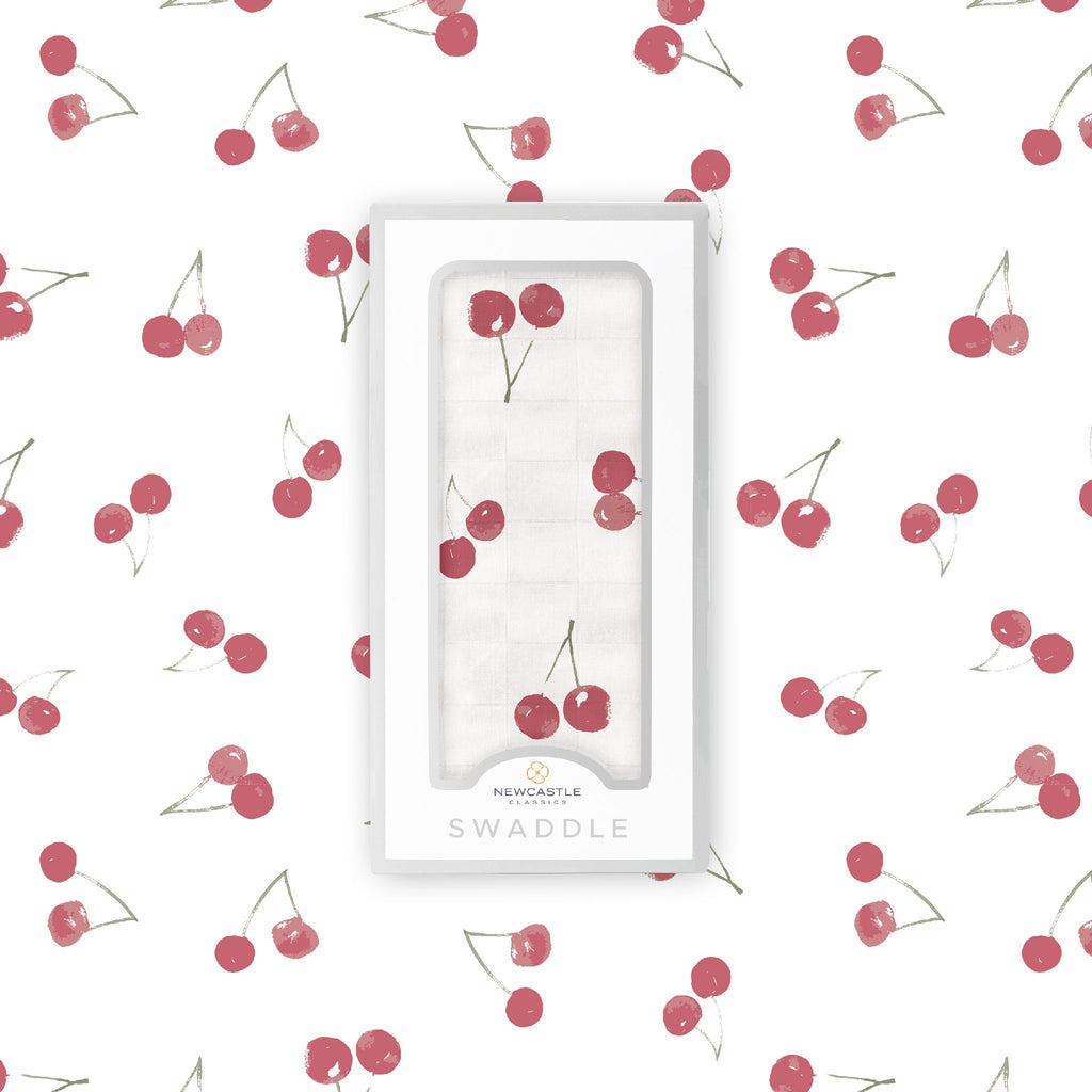 Sweetheart Cherry Bamboo Swaddle