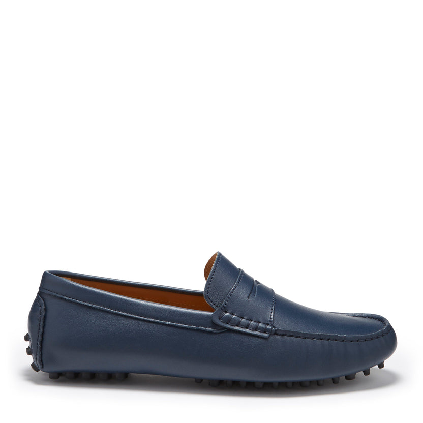 Penny Loafers, mörkblått läder