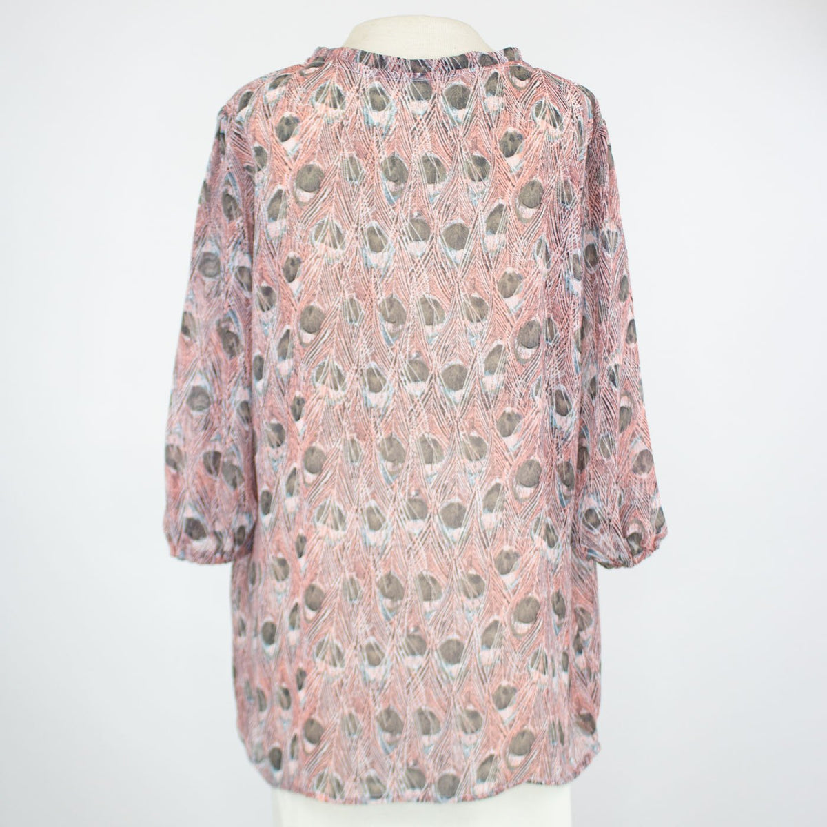 Blusa de manga 3/4 con lazo frontal - Rosa claro