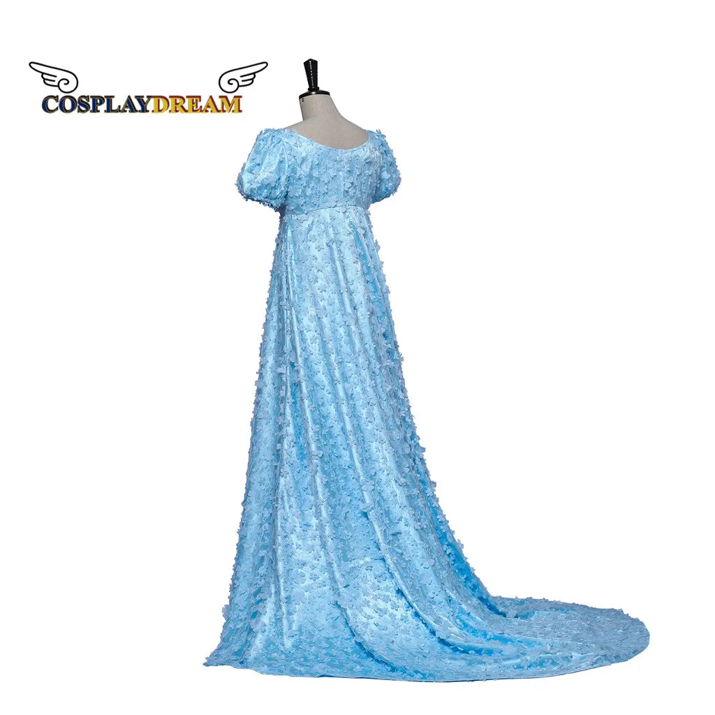 Daphne Cosplay Costume Blue Lace Victorian Ball Gown Dress