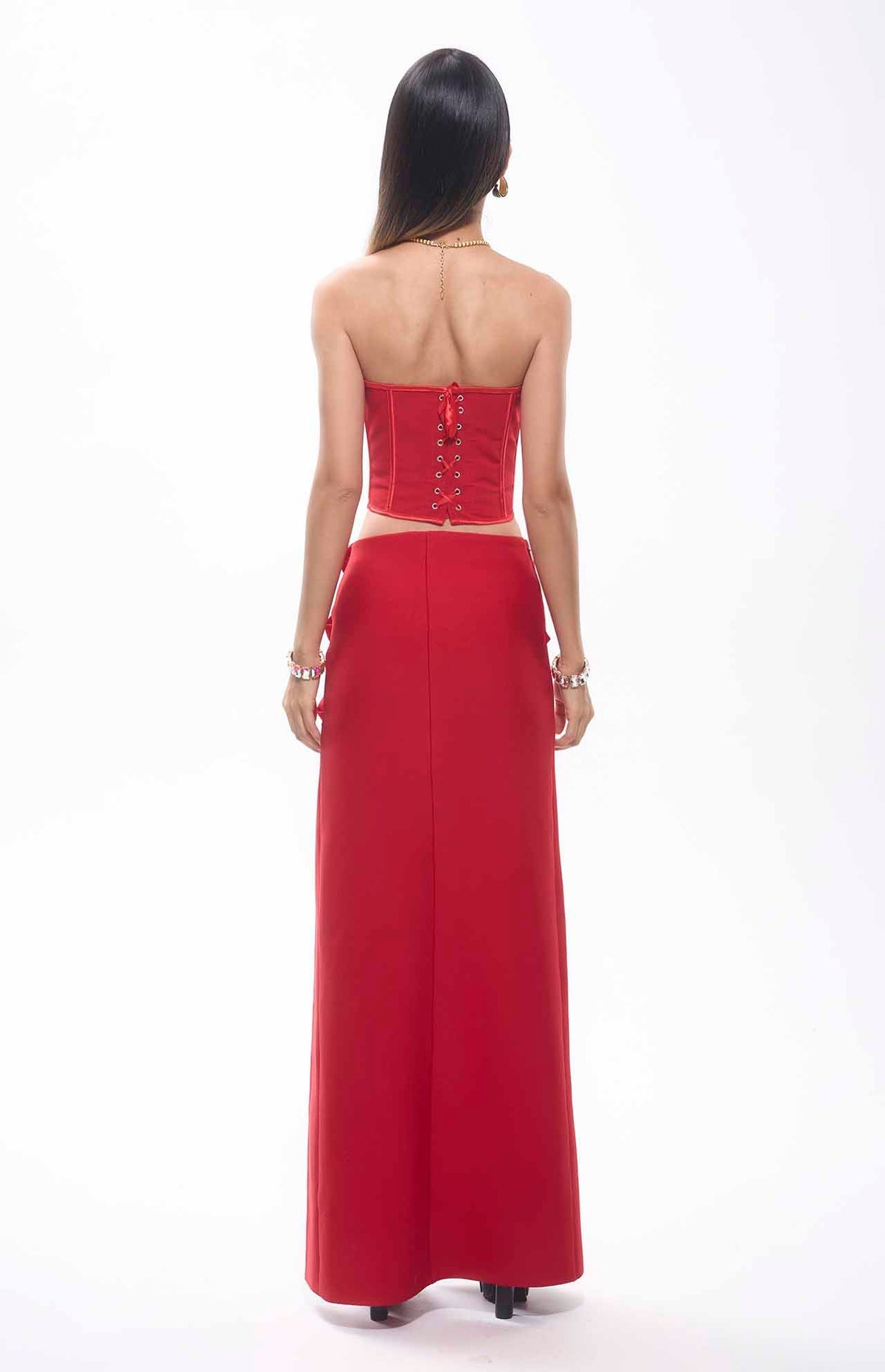 Umee Heart Shape Corsette Top Red