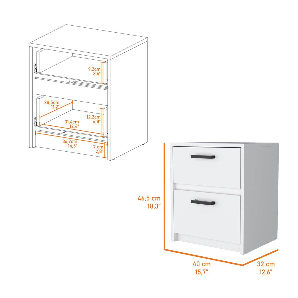 Karval 2 Piece Bedroom Set, White