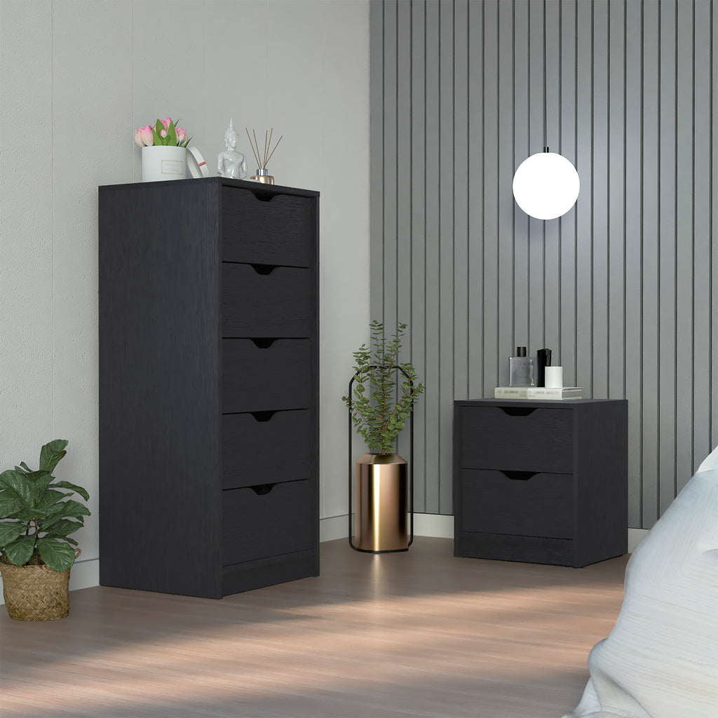 Juego de dormitorio de 2 piezas Bennett, negro