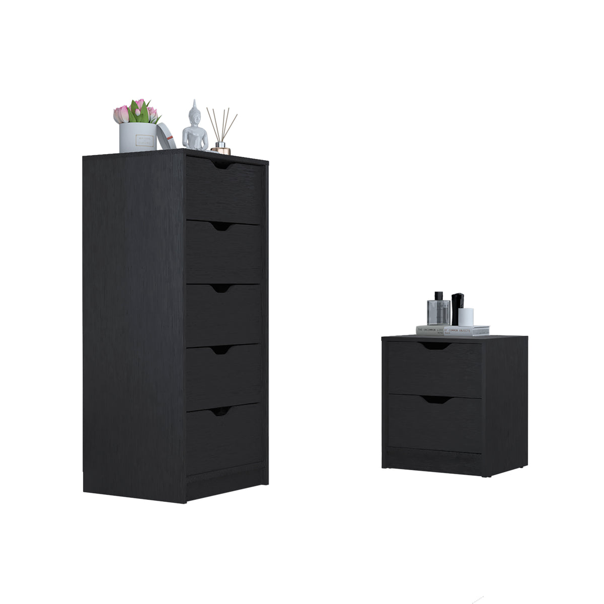 Juego de dormitorio de 2 piezas Bennett, negro